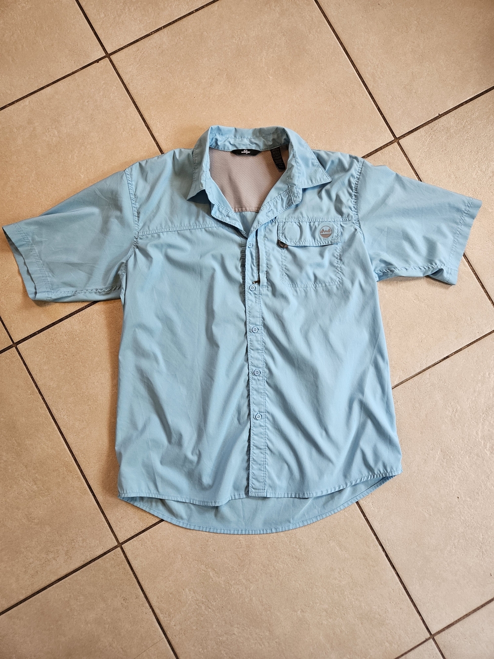 Wrangler Sky Blue Short Sleeve Button-Front Shirt